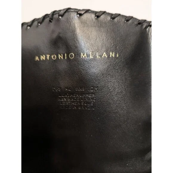 Antonio Melani Y2K Dixie Black Leather Heeled Boots Booties 10 Witchy Gothic - Picture 11 of 11